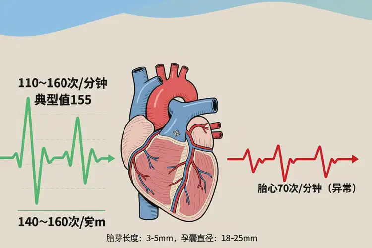 怀孕两个半月胎心70正常吗